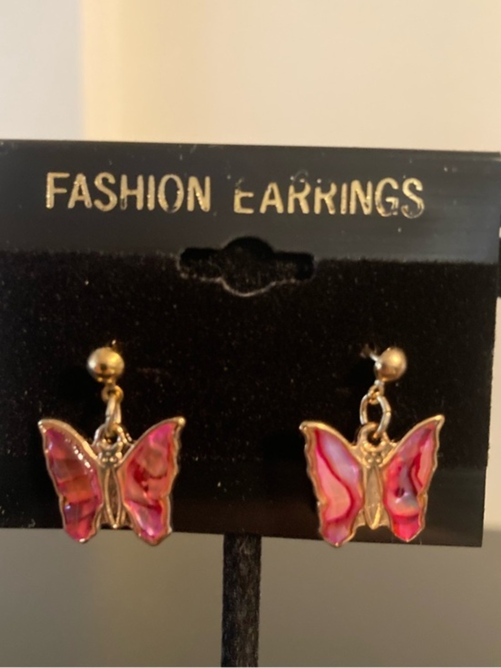 Fashion Jewelry Pink Butterfly Drop Earrings